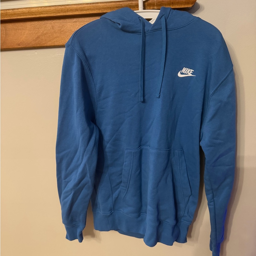 Nike Men's Hoodie in Blue with White Logo